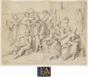 Il manicomio (grafite su carta bianca, stesa) da Wilhelm von Kaulbach
