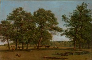 Pascoli presso Dietramszell (Paesaggio con vecchie querce) da Wilhelm von Kobell