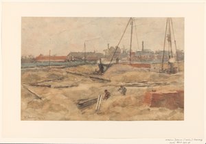 Cantiere presso il Wilhelmina Gasthuis da Wilhelmus Johannes Steenhoff