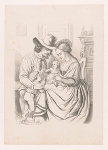 Famiglia con bambini piccoli da Wilhelmus Petrus van Geldorp