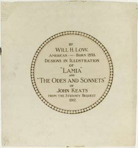 Frontespizio delle "Odi e sonetti di John Keats". da Will Hicock Low