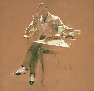 Il professore (chacoal, pastello e gouache su carta) da Willard Leroy Metcalf