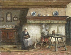 Interno di un cottage a Scheveningen da Willem Adriaan Alexander Liernur