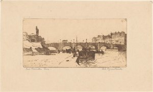 Pont de la Tournelle a Parigi da Willem Adrianus Grondhout (signed by artist)