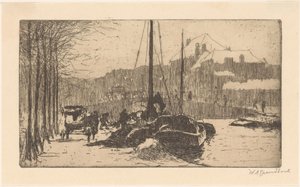 Neve in città da Willem Adrianus Grondhout (signed by artist)