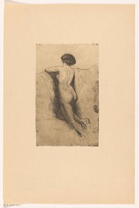 Parte posteriore di una donna nuda da Willem Adrianus Grondhout