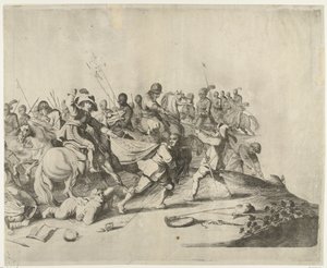 Combattimento tra cavalieri e fanteria da Willem Basse