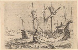 La marina di Annibale combatte i Rodiani da Willem Basse
