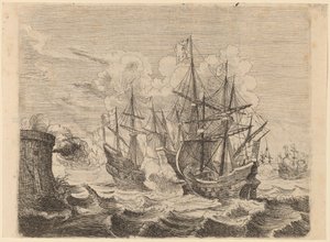 La Vittoria di Heemskerck sulla Flotta Spagnola a Gibilterra da Willem Basse