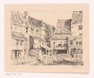 Retro di vecchie case, a Enkhuizen da Willem Bastiaan Tholen (signed by artist)