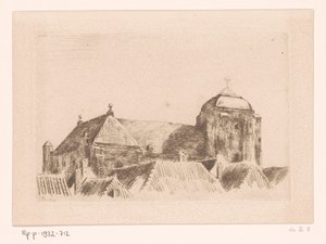 Vista sulla Grande Chiesa, a Veere da Willem Bastiaan Tholen