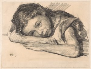 Liesbeth o Dora Arntzenius da Bambina, Appoggiata a un Braccio da Willem Bastiaan Tholen