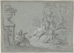 Putti in un paesaggio con un vaso da Willem Bilderdijk