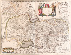 Brescia, Crema, Italia, in "Theatrum Orbis Terrarum, sive Atlas Novus" di Willem Blaeu, Amsterdam
