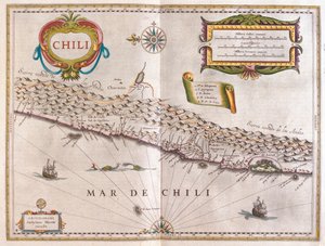 Cile, in "Theatrum Orbis Terrarum, sive Atlas Novus" di Willem Blaeu, Amsterdam