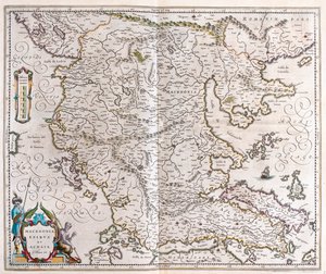 Grecia, Macedonia, Albania, in "Theatrum Orbis Terrarum, sive Atlas Novus" di Willem Blaeu, Amsterdam da Willem Blaeu
