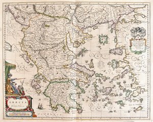 Grecia, in "Theatrum Orbis Terrarum, sive Atlas Novus" di Willem Blaeu, Amsterdam da Willem Blaeu