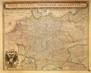 Hodierna Germany dal Theatrum Orbis Terrarum di Willem Bleau, Amsterdam da Willem Blaeu