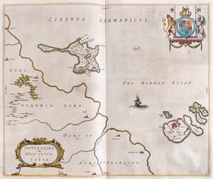 Isola Santa e Lindisfarne, in "Theatrum Orbis Terrarum, sive Atlas Novus" di Willem Blaeu, Amsterdam