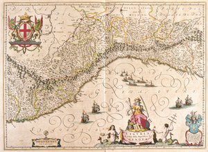 Liguria, Italia, in "Theatrum Orbis Terrarum, sive Atlas Novus" di Willem Blaeu, Amsterdam da Willem Blaeu