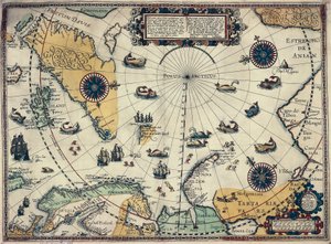 Mappa delle regioni polari, del cartografo olandese Willem Janszoon Blaeu (1571-1638)