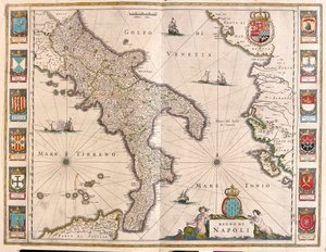 Napoli, Italia, in "Theatrum Orbis Terrarum, sive Atlas Novus" di Willem Blaeu, Amsterdam