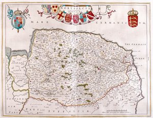 Northfolk, in "Theatrum Orbis Terrarum, sive Atlas Novus" di Willem Blaeu, Amsterdam