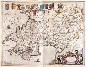 Pembrokrshire e carmarthenshire, in "Theatrum Orbis Terrarum, sive Atlas Novus", di Willem Blaeu, Amsterdam. da Willem Blaeu