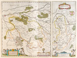 Quercy e Pirenei - Mirebeaux, in "Theatrum Orbis Terrarum, sive Atlas Novus" di Willem Blaeu, Amsterdam da Willem Blaeu