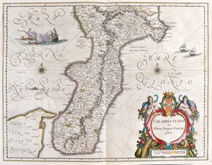 Sud della Calabria, Italia, in "Theatrum Orbis Terrarum, sive Atlas Novus" di Willem Blaeu, Amsterdam da Willem Blaeu