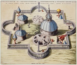 Stelleburgum sive Observatorium Subterraeum, osservatorio astronomico sotterraneo a Stjerneborg, progettato da Tycho Brahe, disegno di Willem Blaeu, ca 1595 da Willem Blaeu