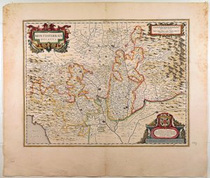 Il Ducato di Monferrato, Mappa di Willem Blaeu, Amsterdam, Incisione su rame da Willem Blaeu