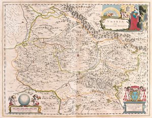 Umbria, Italia, in "Theatrum Orbis Terrarum, sive Atlas Novus" di Willem Blaeu, Amsterdam