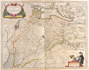 Verona, Italia, in "Theatrum Orbis Terrarum, sive Atlas Novus" di Willem Blaeu, Amsterdam