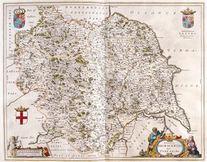 Yorkshire, in "Theatrum Orbis Terrarum, sive Atlas Novus" di Willem Blaeu, Amsterdam