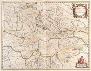 La città di Mantova, Italia, nel "Theatrum Orbis Terrarum, sive Atlas Novus" di Willem Blaeu, Amsterdam. da Willem Blaeu