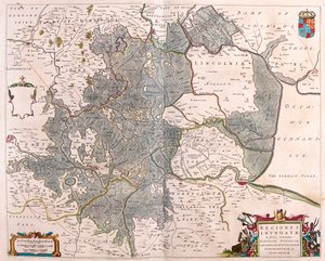 aree inondate" di Norfolk, Suffolk, Huntington, Northampton, Cambridge e Lincoln, in "Theatrum Orbis Terrarum, sive Atlas Novus" di Willem Blaeu, Amsterdam. da Willem Blaeu