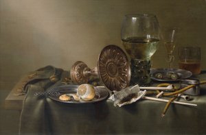Natura morta con bicchieri e tabacco da Willem Claesz. Heda