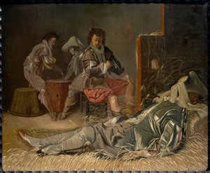 Stanza di guardia con soldati