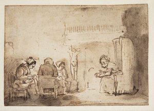 Le donne al caminetto nella casa di Rembrandt da Willem Drost