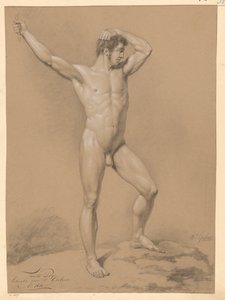 Nudo maschile in piedi, visto di fronte (2° premio 1811) da Willem Grebner