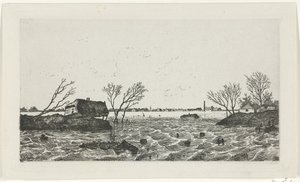 Rottura della diga a Dreumel, 1855 da Willem Gruyter jr.