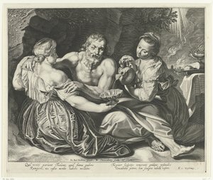 Lot ubriacato dalle sue figlie da Willem Isaacsz. van Swanenburg