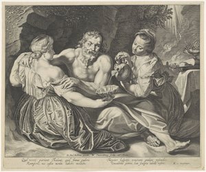 Lot ubriacato dalle sue figlie da Willem Isaacsz. van Swanenburg