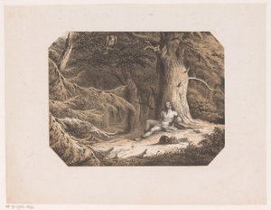 Uomo mezzo nudo nel bosco da Willem Jacob Hofdijk