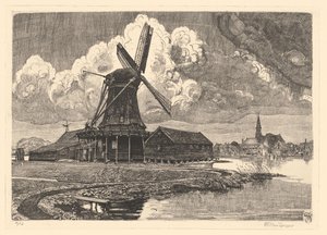 Mulino de Bonte Hen da Willem Jansen (graveur) (signed by artist)