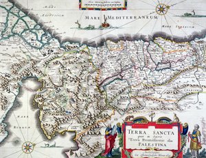 Mappa della Terra Santa, pubblicata ad Amsterdam, 1629