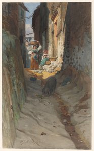 Vista di una piccola strada a Rocca di Papa da Willem Johann Martens