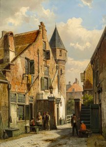 Una vista di Leiden da Willem Koekkoek