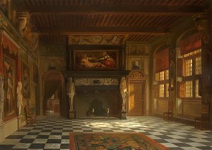 La sala delle nozze al Municipio di Anversa, 1852 da Willem Linnig the Elder